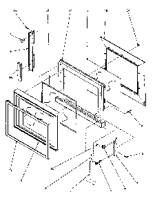 Microwave Door Assy Diagram and Parts List for AOR27DE-P1132341NE  Amana Microwave