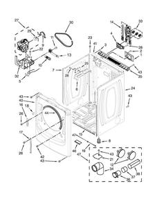 Cabinet Parts Diagram and Parts List for MED6000XR0  Maytag Dryer