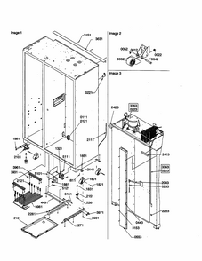 Roller Assembly And Back Unit Diagram and Parts List for S148CA01-P1305502W  Amana Refrigerator
