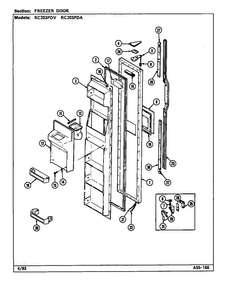 Freezer Door Diagram and Parts List for RC203PDA-DS09A  Magic Chef Refrigerator