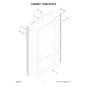 Cabinet Trim Parts Diagram and Parts List for JB36NXFXLE25  Jenn-Air Refrigerator