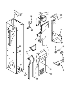 Freezer Liner And Air Flow Parts Diagram and Parts List for JS42NXFXDW10  Jenn-Air Refrigerator