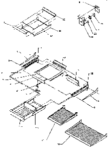 Cabinet Shelving Diagram and Parts List for THI18S3W-P1195401W  Amana Refrigerator