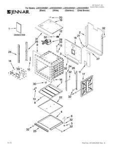 Oven Parts Diagram and Parts List for JJW2430WS01  Jenn-Air Wall Oven
