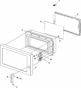 Door Diagram and Parts List for URCS511A-P1330226M  Amana Microwave