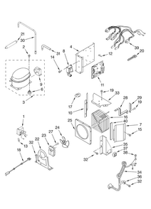 Upper Unit Parts Diagram and Parts List for JB36PPFXRB00  Jenn-Air Refrigerator