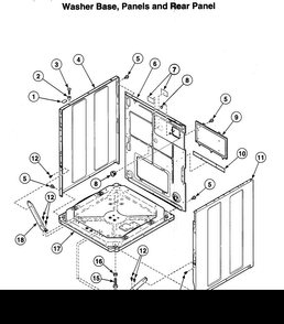 Panels Assy Diagram and Parts List for LTSA9AQN1180  Speed Queen Washer Dryer Combo