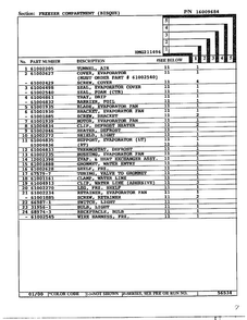 Freezer Compartment Page 2 Diagram and Parts List for HMG211496  Admiral Refrigerator