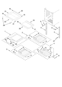 Shelf Parts Diagram and Parts List for JUB248LBCX00  Jenn-Air Wine and Beverage Cooler