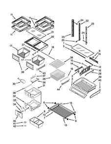 Shelf Parts Diagram and Parts List for JFC2290VEM6  Jenn-Air Refrigerator