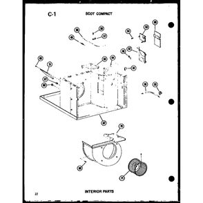 Interior Parts (13-3mw/P54974-21r) 1 Diagram and Parts List for 113-5N P54975-61R Amana Air Conditioner