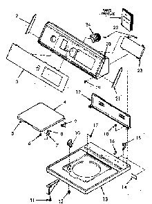 Control Hood, Controls, Cabinet Top And Loading Door Diagram and Parts List for NA8631W33921  Speed Queen Washer