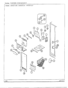 Freezer Compartment Diagram and Parts List for HMG641861  Admiral Refrigerator