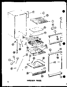 Interior Parts Diagram and Parts List for TC18C-C-P73500-16WC  Amana Refrigerator