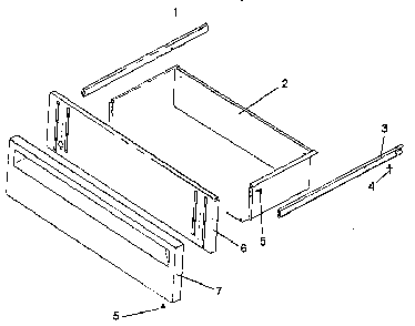 Storage Drawer Assembly Diagram and Parts List for AGDS901E P1131824NE Amana Range