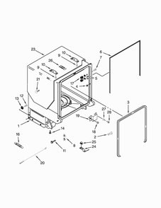 Tub And Frame Parts Diagram and Parts List for MDB7609AWW2  Maytag Dishwasher