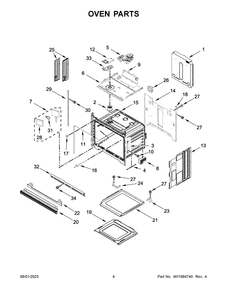 Oven Parts Diagram and Parts List for JJW2427LM01  Jenn-Air Wall Oven