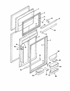 Door (inner) Diagram and Parts List for RTD21A-9E14A  Maytag Refrigerator