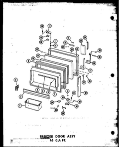 Freezer Door Assy 16 Cu. Ft. Diagram and Parts List for T16N-C-P60236-42WC  Amana Refrigerator