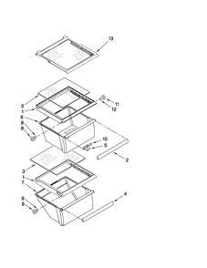 Refrigerator Shelf Parts Diagram and Parts List for MSD2574VEM00  Maytag Refrigerator