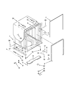 Tub And Frame Parts Diagram and Parts List for JDB8200AWS1  Jenn-Air Dishwasher