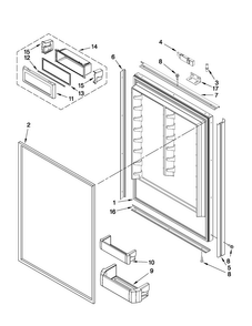 Refrigerator Door Parts Diagram and Parts List for JB36NXFXLW01  Jenn-Air Refrigerator