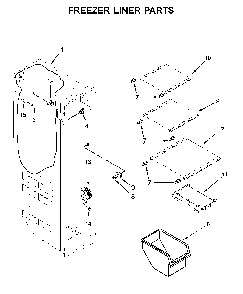 Freezer Liner Parts Diagram and Parts List for 1064651335710  Kenmore Refrigerator