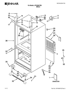 Cabinet Parts Diagram and Parts List for JFC2290VTB3  Jenn-Air Refrigerator