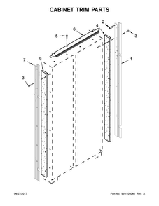 Cabinet Trim Parts Diagram and Parts List for JS48PPDUDE01  Jenn-Air Refrigerator