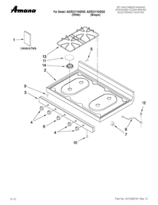 Cooktop Parts Diagram and Parts List for AGR3311WDQ0  Amana Range