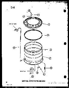 Outer Tub Diagram and Parts List for TAA800 P75751-7W Amana Dryer