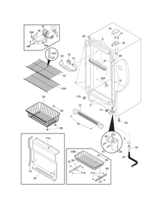 Cabinet Diagram and Parts List for CFUFHC21PW1  Crosley Freezer