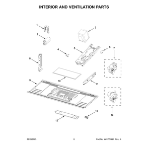 Interior And Ventilation Parts Diagram and Parts List for YMMMS4230PZ01  Maytag Microwave