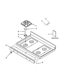 Cooktop Parts Diagram and Parts List for AGR5630BDB1  Amana Range
