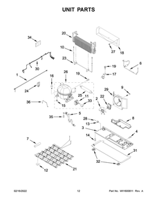 Unit Parts Diagram and Parts List for MFT2772HEZ03  Maytag Refrigerator