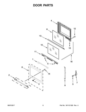 04 - Door Parts Diagram and Parts List for MES8800FZ1  Maytag Range
