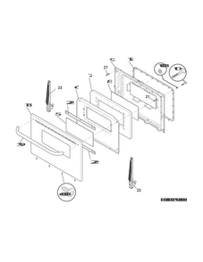 Door Diagram and Parts List for CCRE3530LWG  Crosley Range