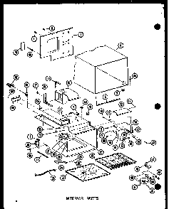 Interior Parts Diagram and Parts List for R-3 P73389-1M Amana Microwave