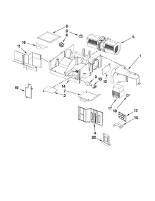 Air Flow Parts Diagram and Parts List for AMV2174VAS2  Amana Microwave