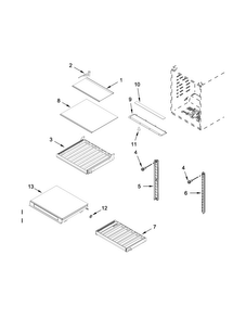 Shelf Parts Diagram and Parts List for JUB24FRERS00  Jenn-Air Wine and Beverage Cooler