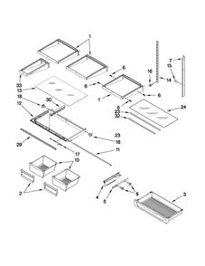 Shelf Parts Diagram and Parts List for MFI2665XEB2  Maytag Refrigerator