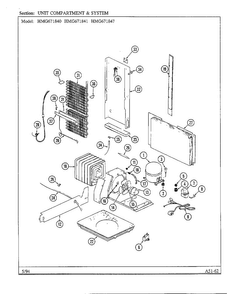 Unit Compartment And System Diagram and Parts List for 671840  Admiral Refrigerator