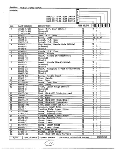 Fresh Food Door Page 2 Diagram and Parts List for 23173-0A  Admiral Refrigerator