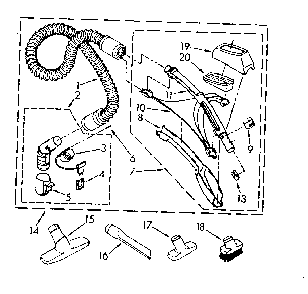 Hose And Attachment Parts Diagram and Parts List for 1162499280  Kenmore Filters & Accessories