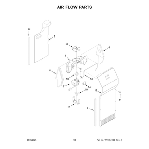 Air Flow Parts Diagram and Parts List for ASI2175GRB10  Amana Refrigerator