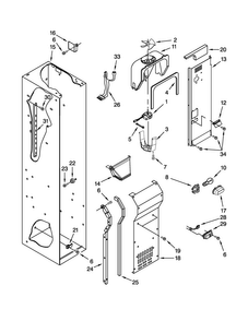 Freezer Liner And Air Flow Parts Diagram and Parts List for JS48NXFXDW05  Jenn-Air Refrigerator