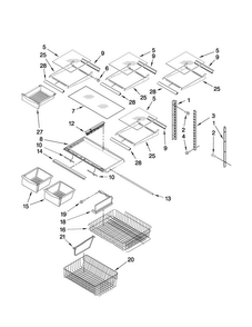 Shelf Parts Diagram and Parts List for ABL1922FES4  Amana Refrigerator