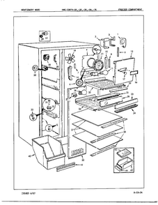 Freezer Compartment Diagram and Parts List for 22874A  Admiral Refrigerator