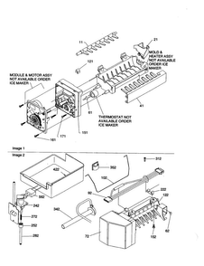 Ice Maker Assembly Diagram and Parts List for BRF20VCPE-P1321306XE  Amana Refrigerator