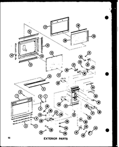 Exterior Parts 2 Diagram and Parts List for RR-4D P71100-5M Amana Microwave
